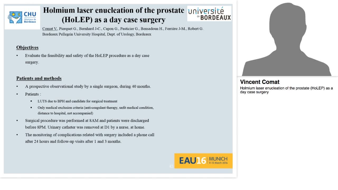 Holmium laser enucleation of the prostate (HoLEP) as a da-
