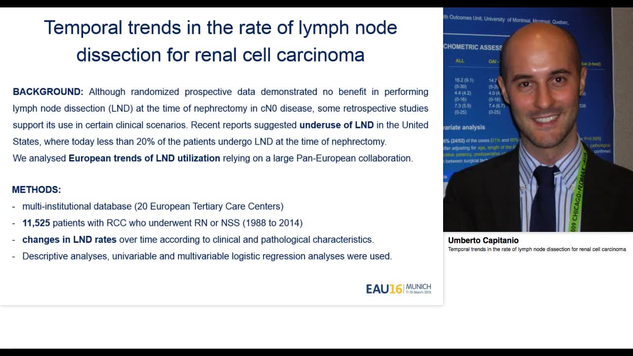Temporal trends in the rate of lymph node dissection for -