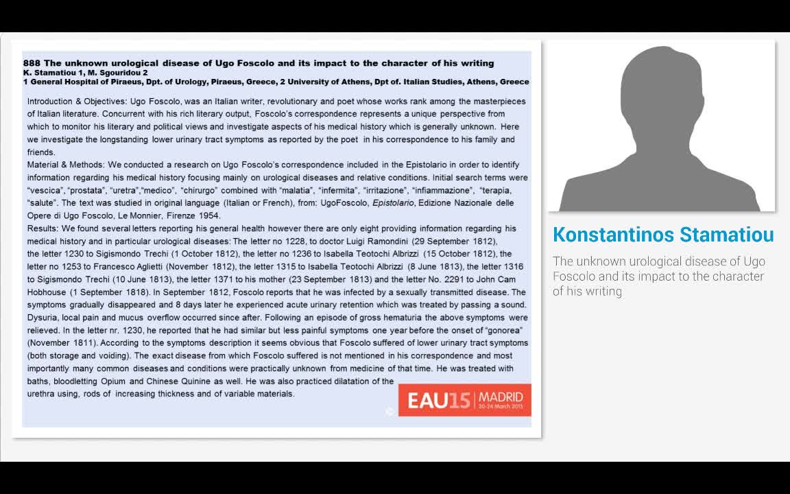 The unknown urological disease of Ugo Foscolo and its imp..-