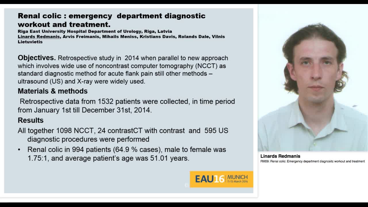 RM09, Renal colic, Emergency department diagnositc workou-