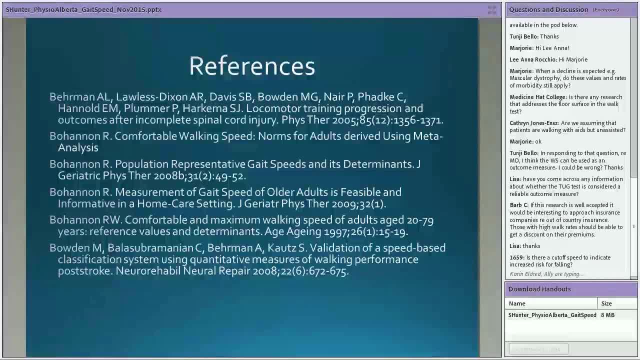 步速作为老年康复的重要标志（9）