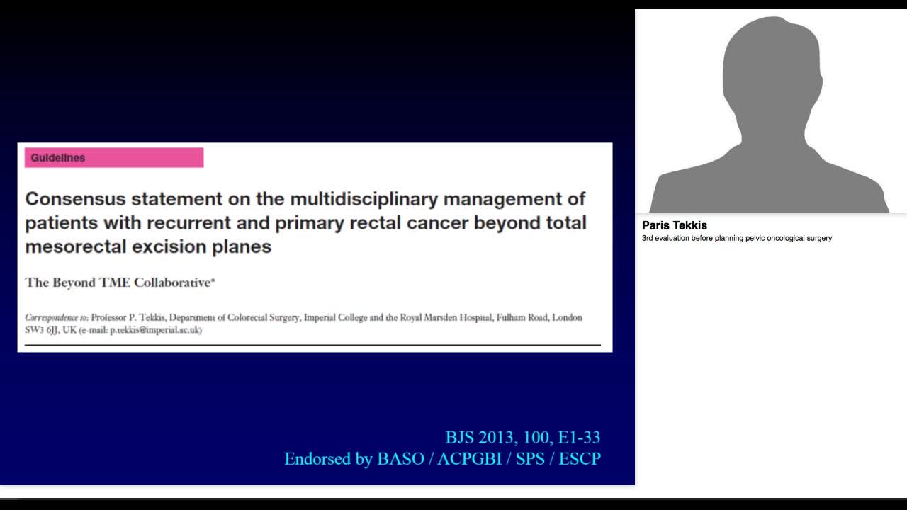 3rd evaluation before planning pelvic oncological surgery