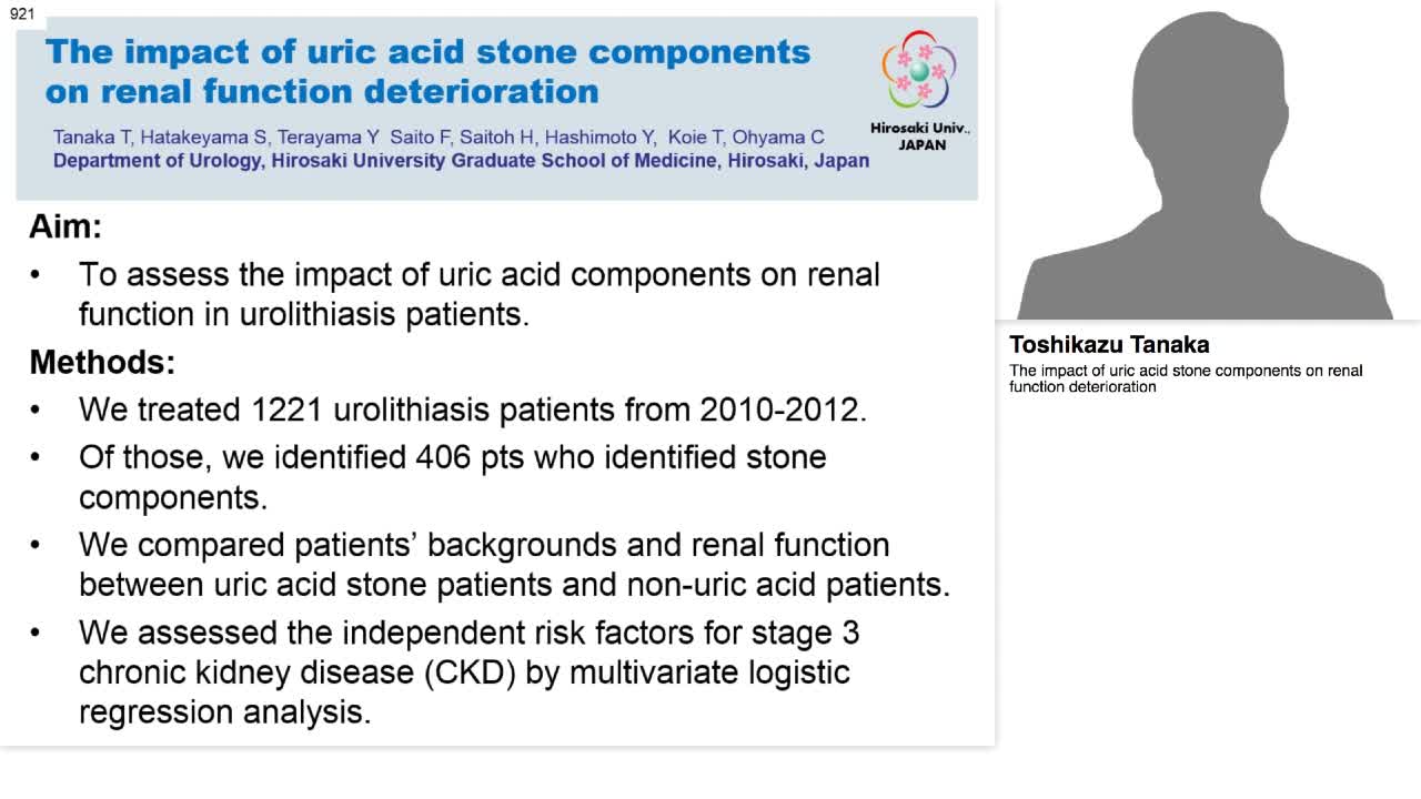 The impact of uric acid stone components on renal functio-