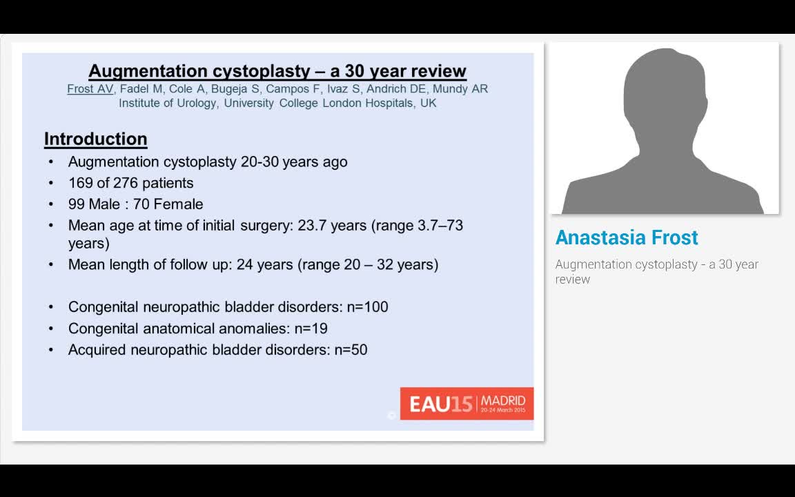 Augmentation cystoplasty - a 30 year review