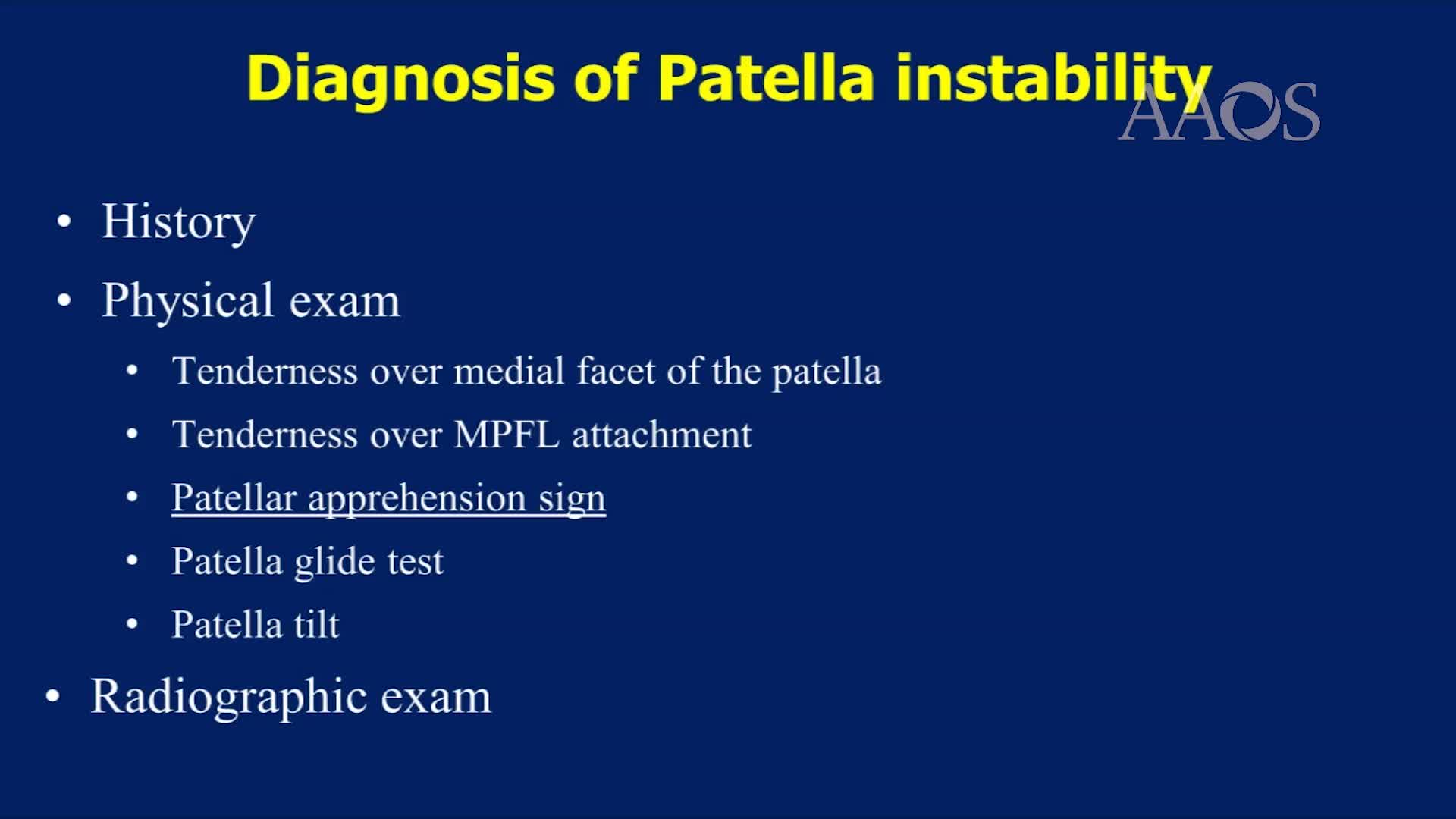 Active Patellar Apprehension Test for Lateral Patellar Instability