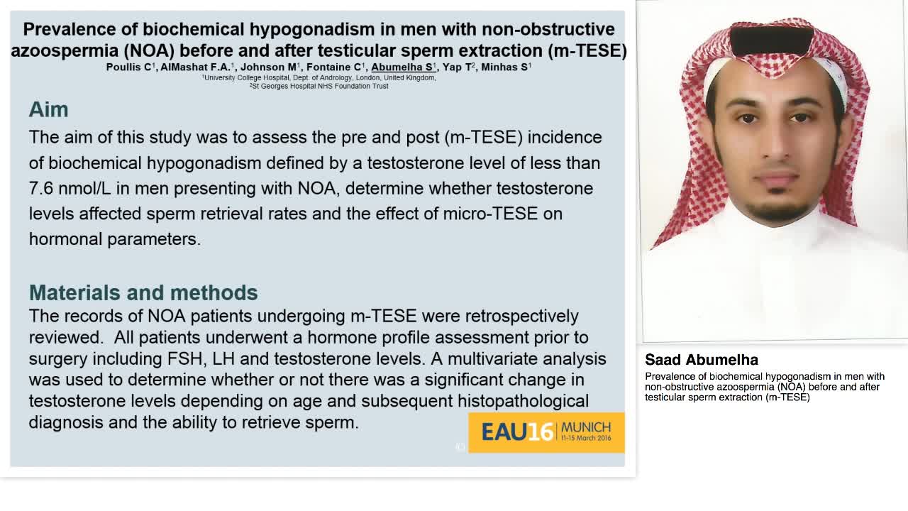 Prevalence of biochemical hypogonadism in men with non-ob-