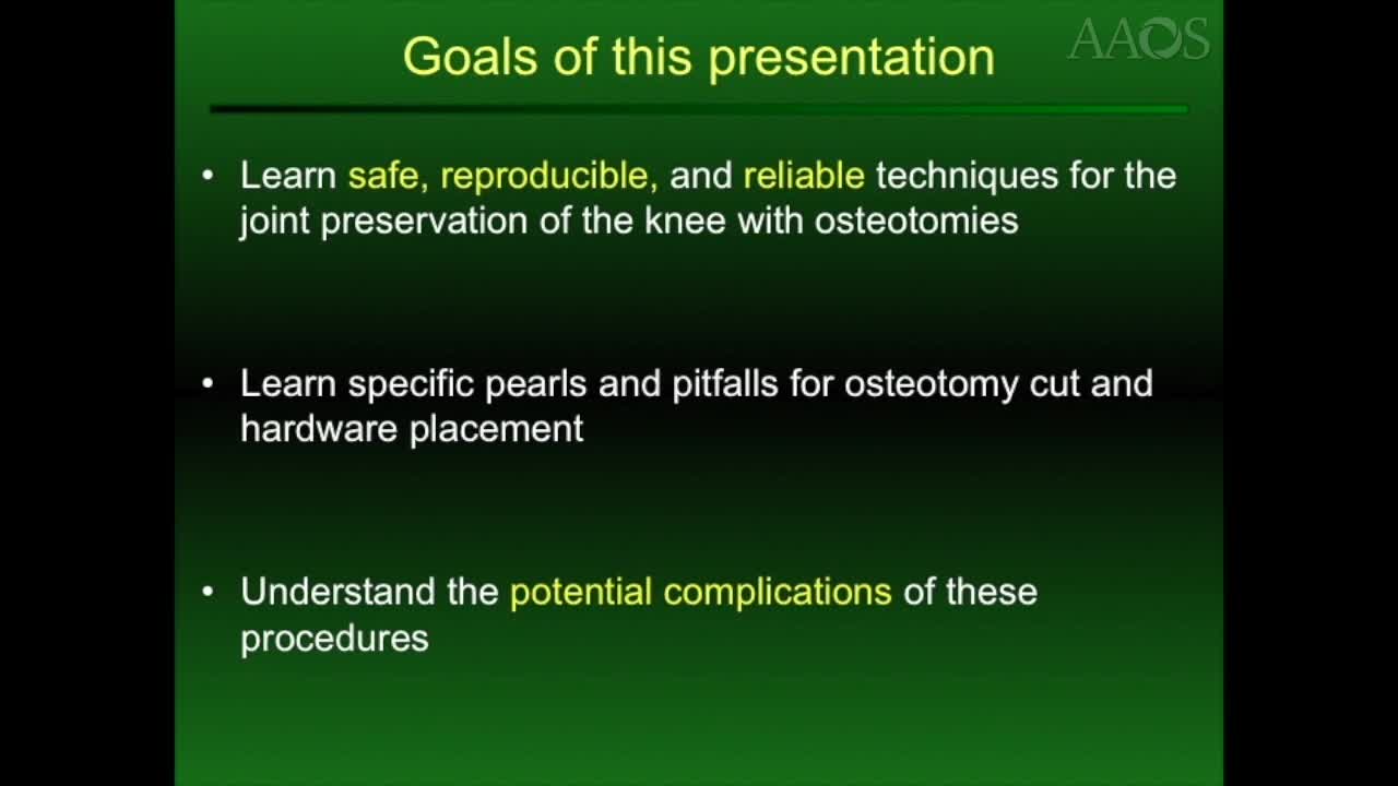 Knee Preservation with Osteotomy Surgical Techniques