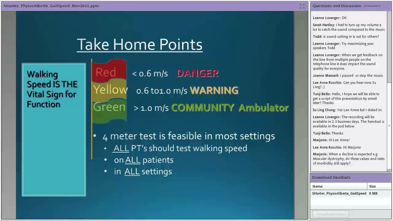 步速作为老年康复的重要标志（8）