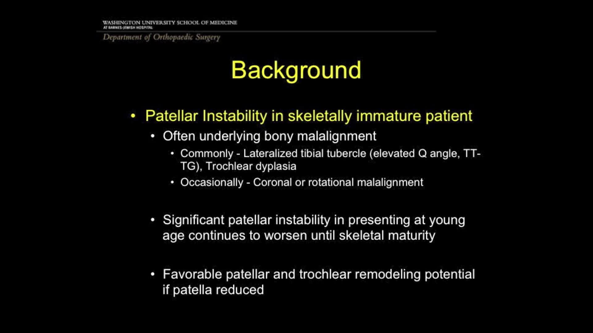 Medial Patellar Tendon Transfer with Proximal Realignment for the Treatment of Patellar Instability in the Skeletally Immature K