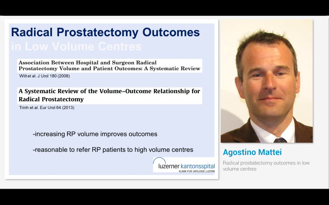 Radical prostatectomy outcomes in low volume centres