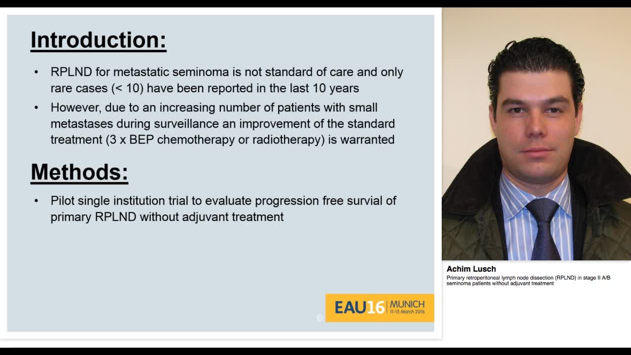 Primary retroperitoneal lymph node dissection (RPLND) in -