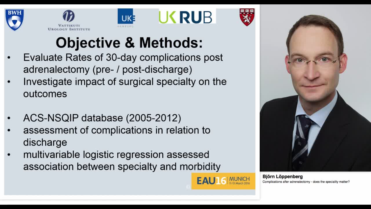 Complications after adrenalectomy - does the speciality m-