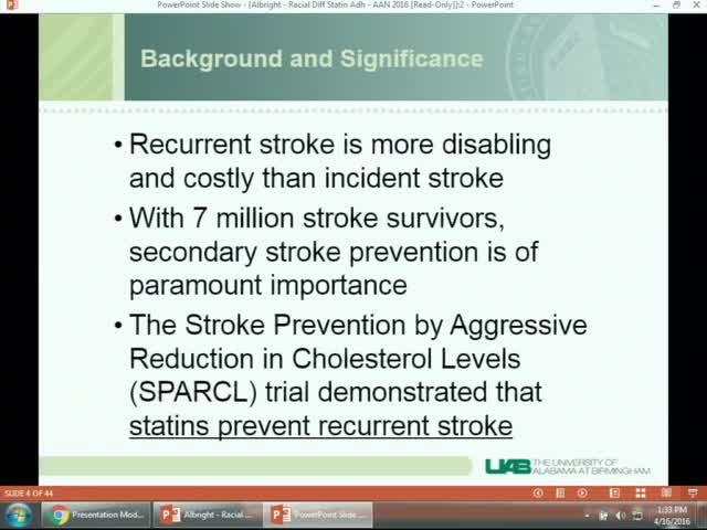 Racial Differences in Statin Non-Adherence Following Hospital Discharge for Ischemic Stroke (2)