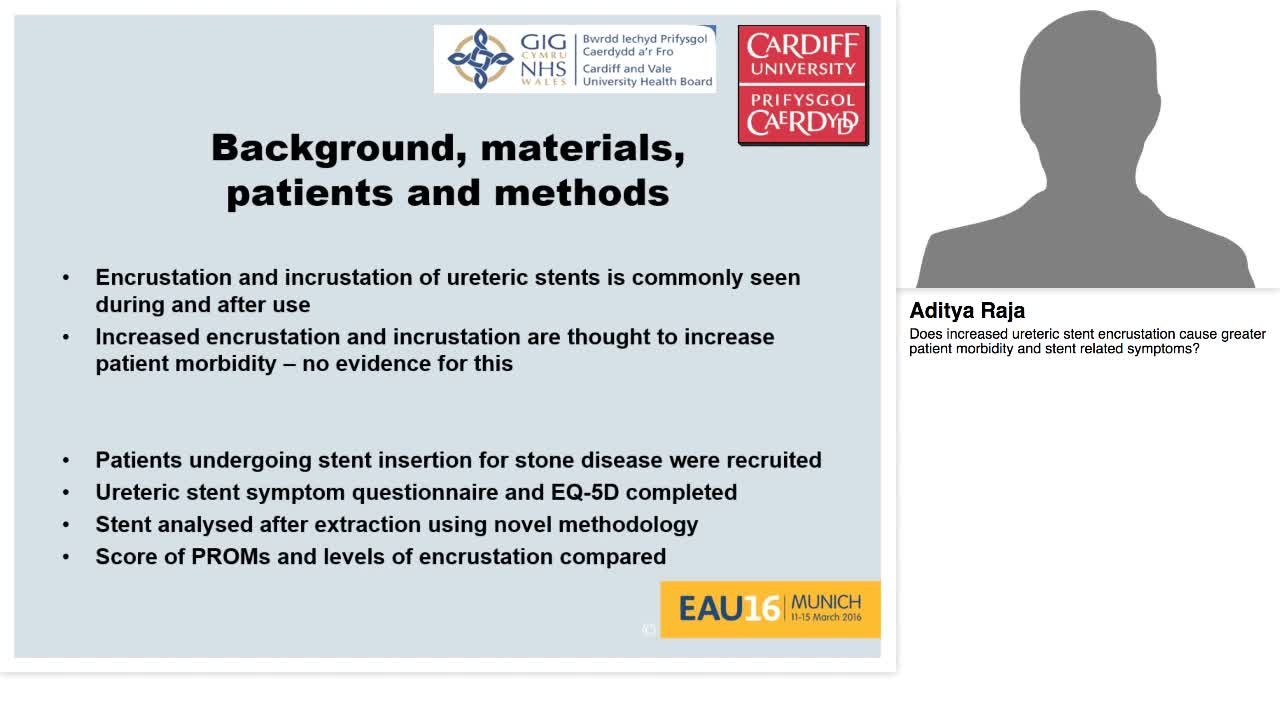 Does increased ureteric stent encrustation cause greater -