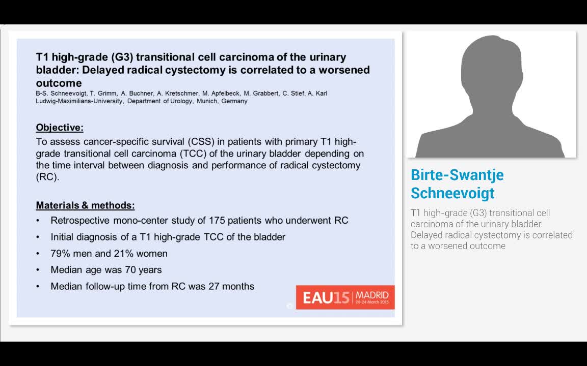 T1 high-grade (G3) transitional cell carcinoma of the uri..-