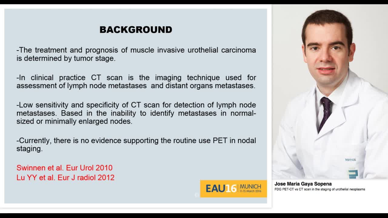 FDG PET-CT vs CT scan in the staging of urothelial neoplasms