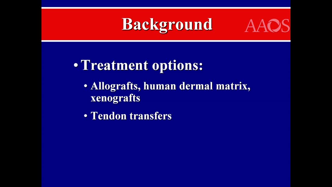 Arthroscopic Reconstruction ofIrreparable Rotator Cuff Tearswith a Synthetic (ePTFE) Patch