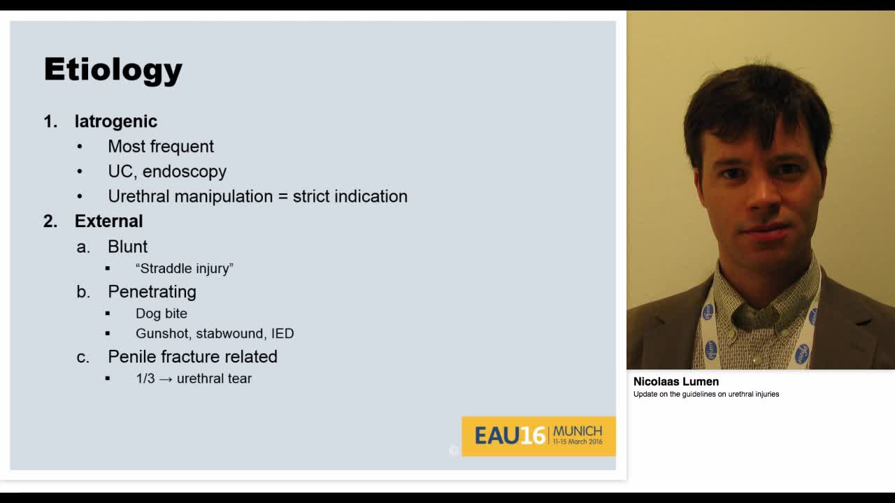 Update on the guidelines on urethral injuries