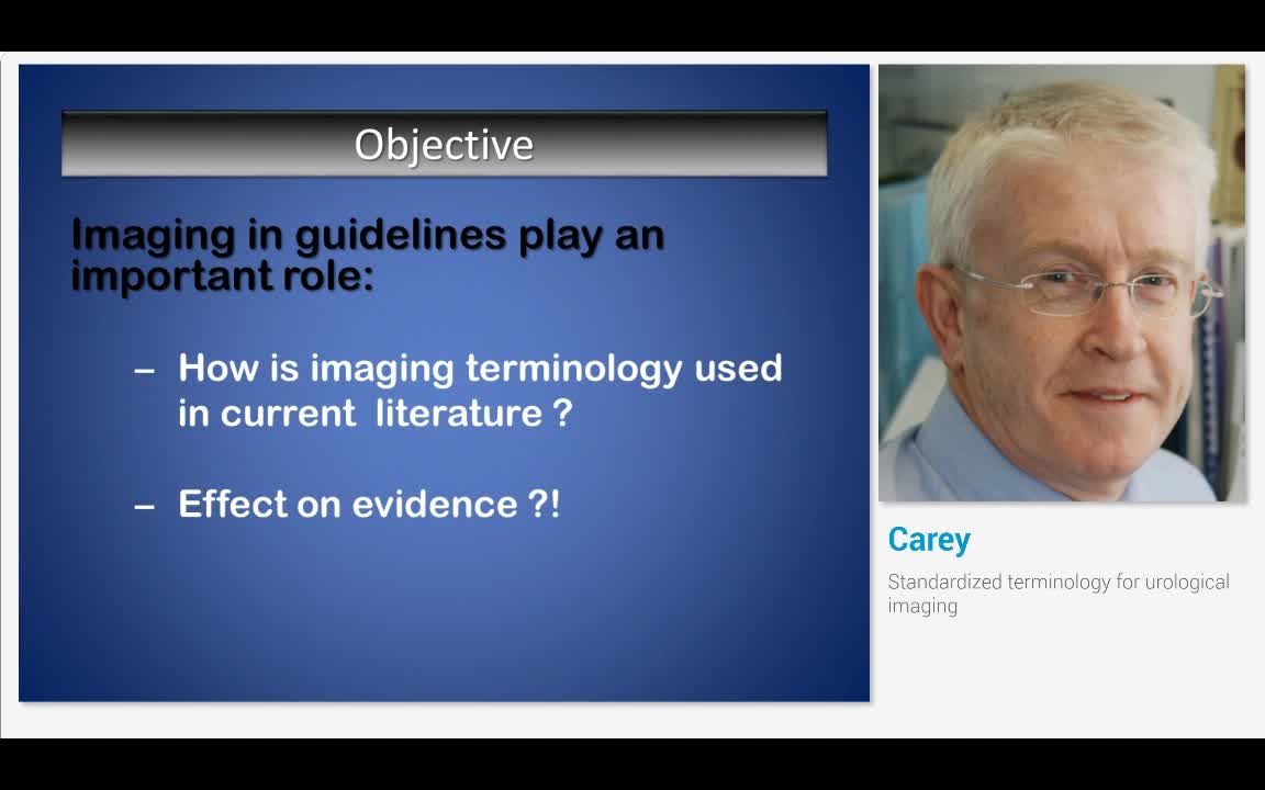 Standardized terminology for urological imaging