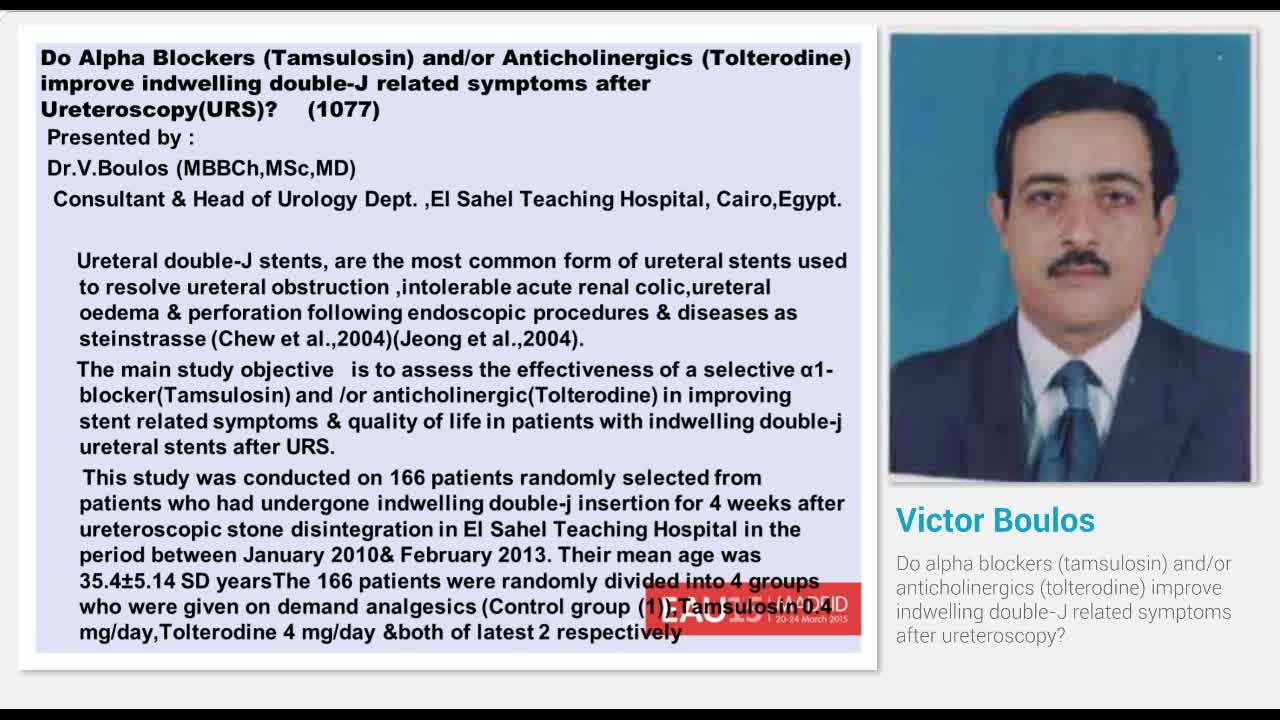 Do alpha blockers (tamsulosin) and-or anticholinergics (t..-