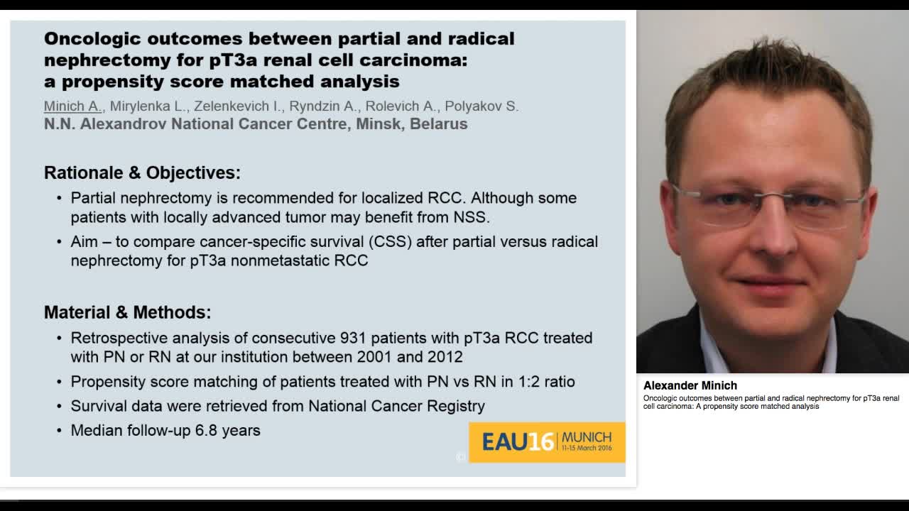 Oncologic outcomes between partial and radical nephrectom-