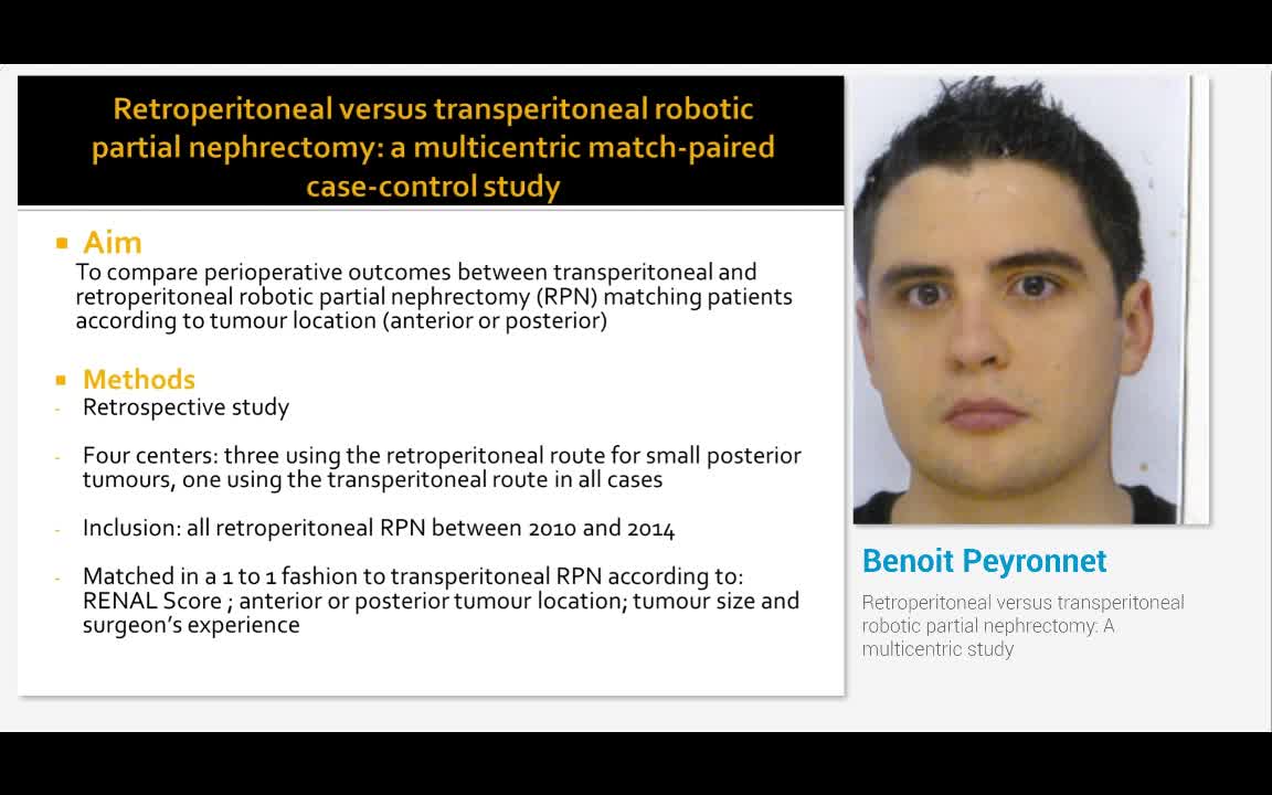 Retroperitoneal versus transperitoneal robotic partial ne..-