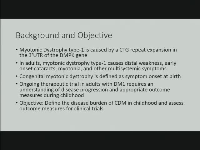Disease Burden and Functional Outcomes in Congenital Myotonic Dystrophy A Cross-Sectional Study