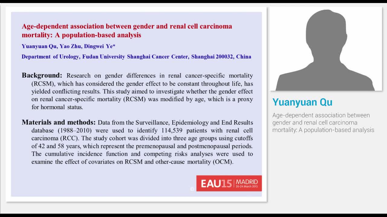 Age-dependent association between gender and renal cell c..-