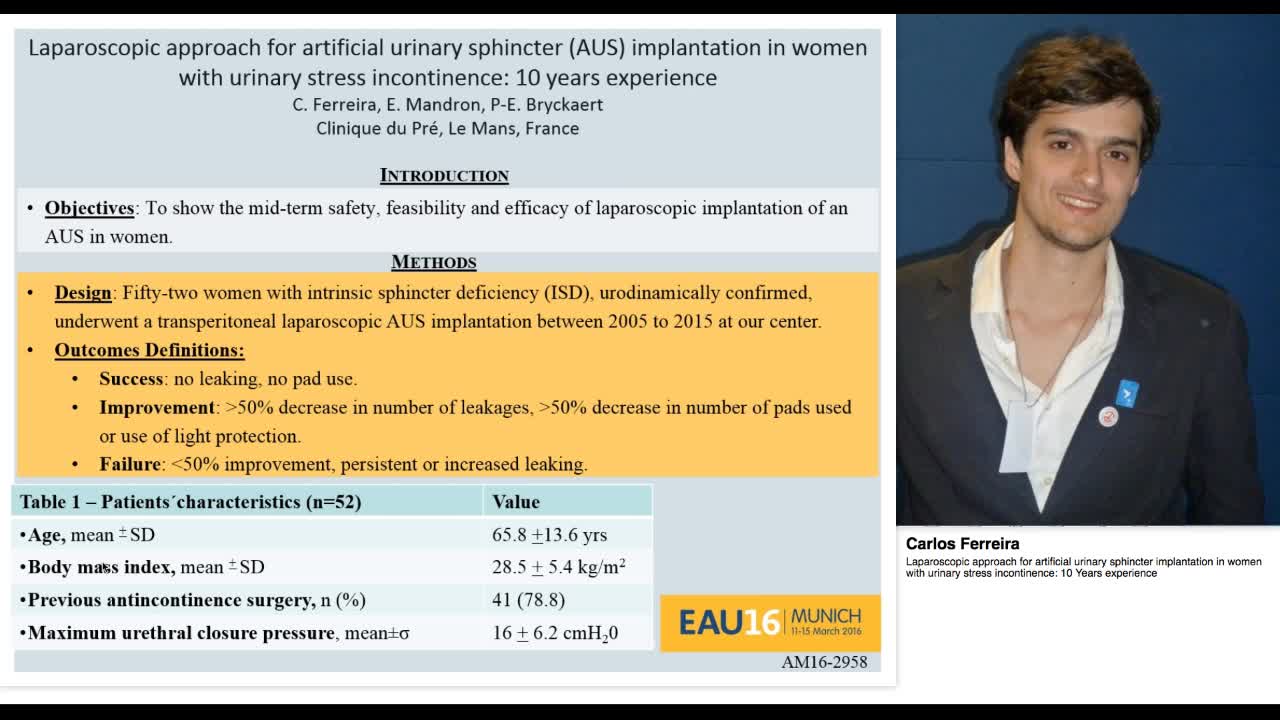 Laparoscopic approach for artificial urinary sphincter im-
