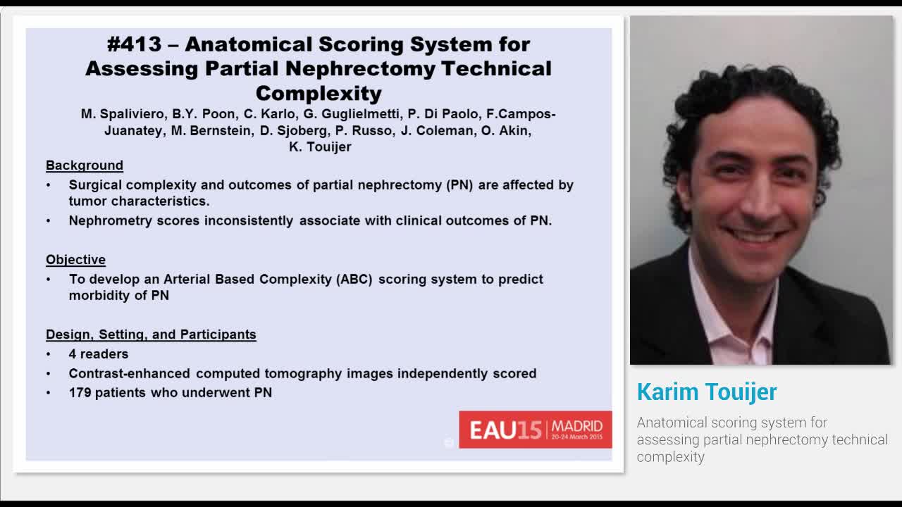 Anatomical scoring system for assessing partial nephrecto..-
