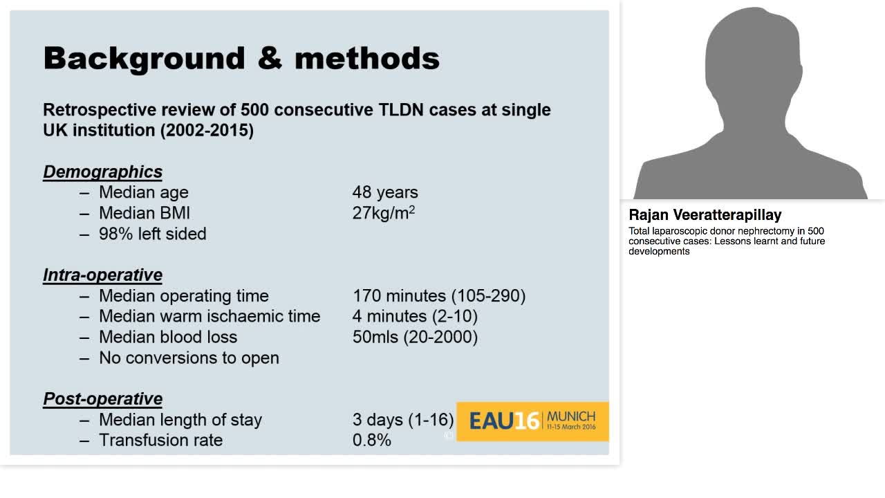 Total laparoscopic donor nephrectomy in 500 consecutive c-
