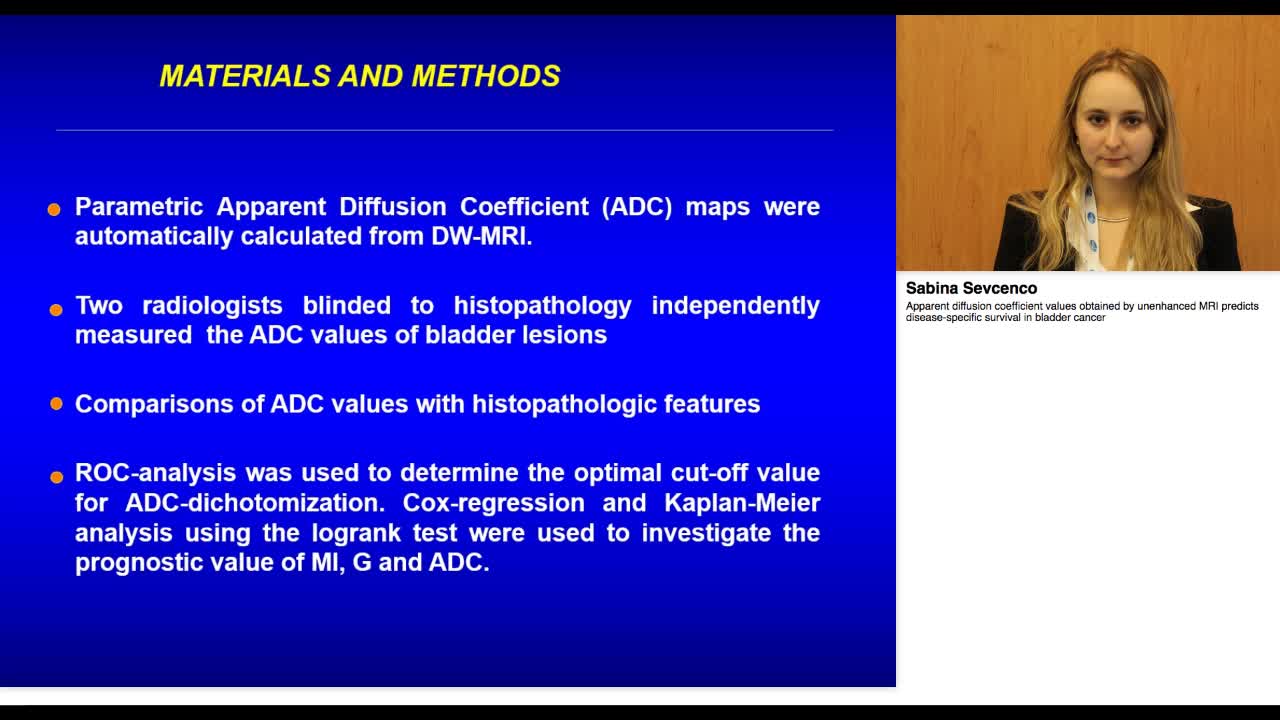 Apparent diffusion coefficient values obtained by unenhan-