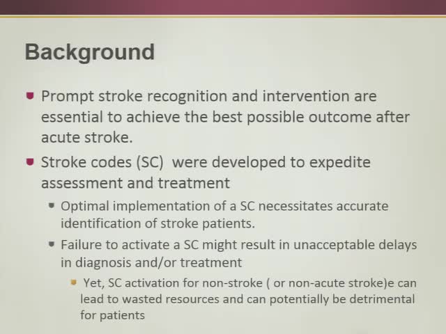 Accuracy of Stroke Code Diagnosis in the Emergency Departmetn Versus Inpatient Settings