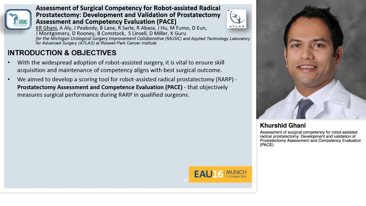 Assessment of surgical competency for robot-assisted radi-
