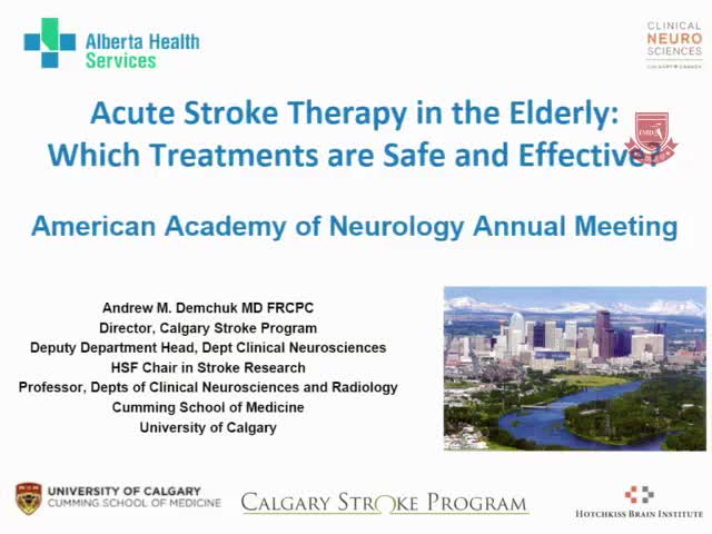 安全有效的老年人急性卒中治疗1