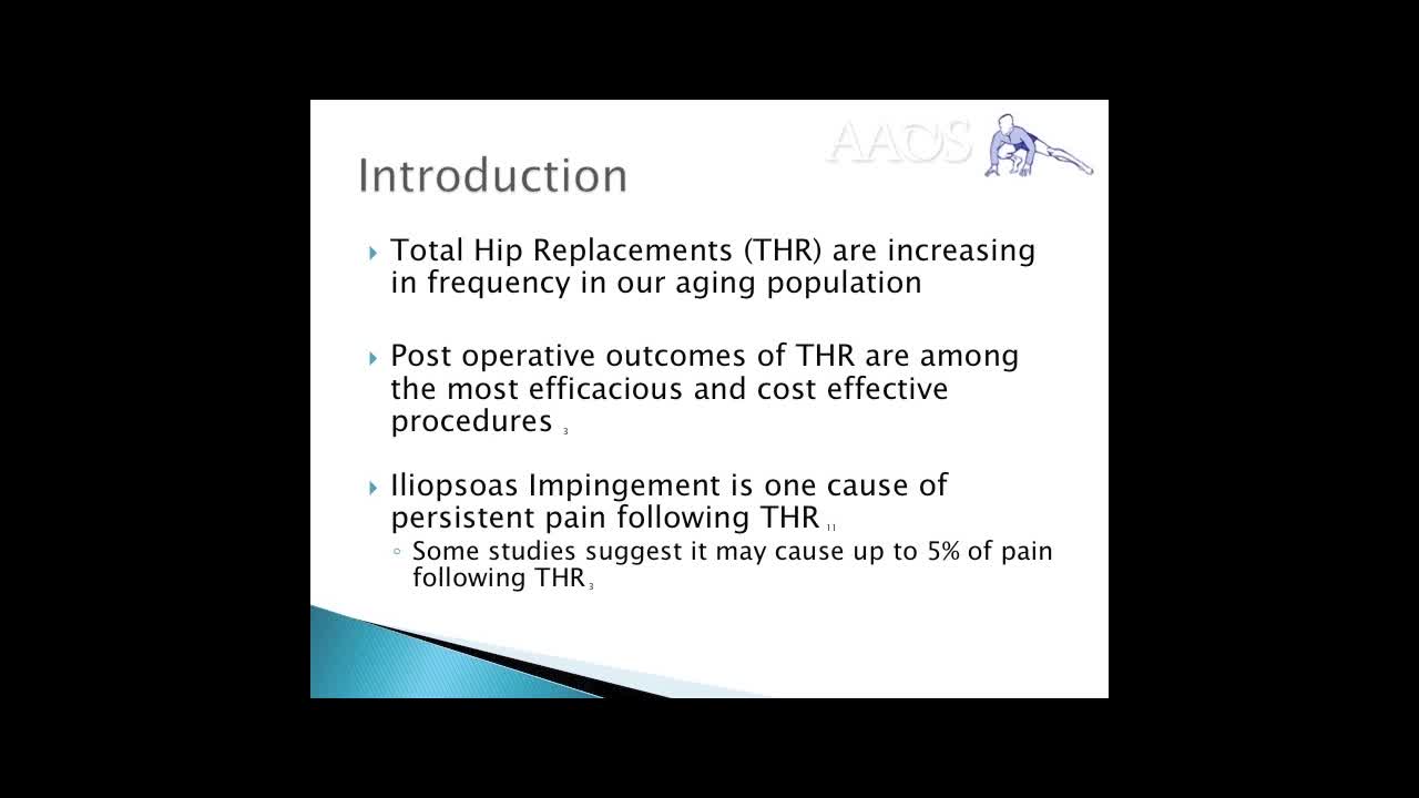 lliopsoas TendonRelease following Total Hip Arthroplasty Surgical Technique