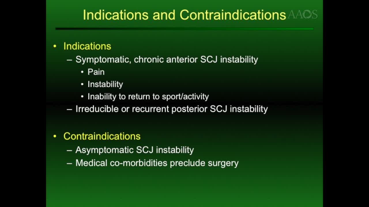 Sternoclavicular Joint Reconstruction Surgical Technique