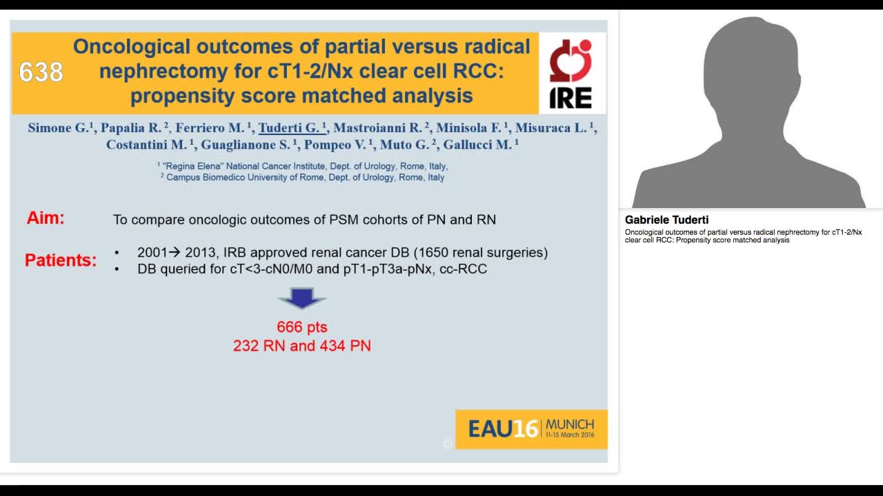 Oncological outcomes of partial versus radical nephrectom-