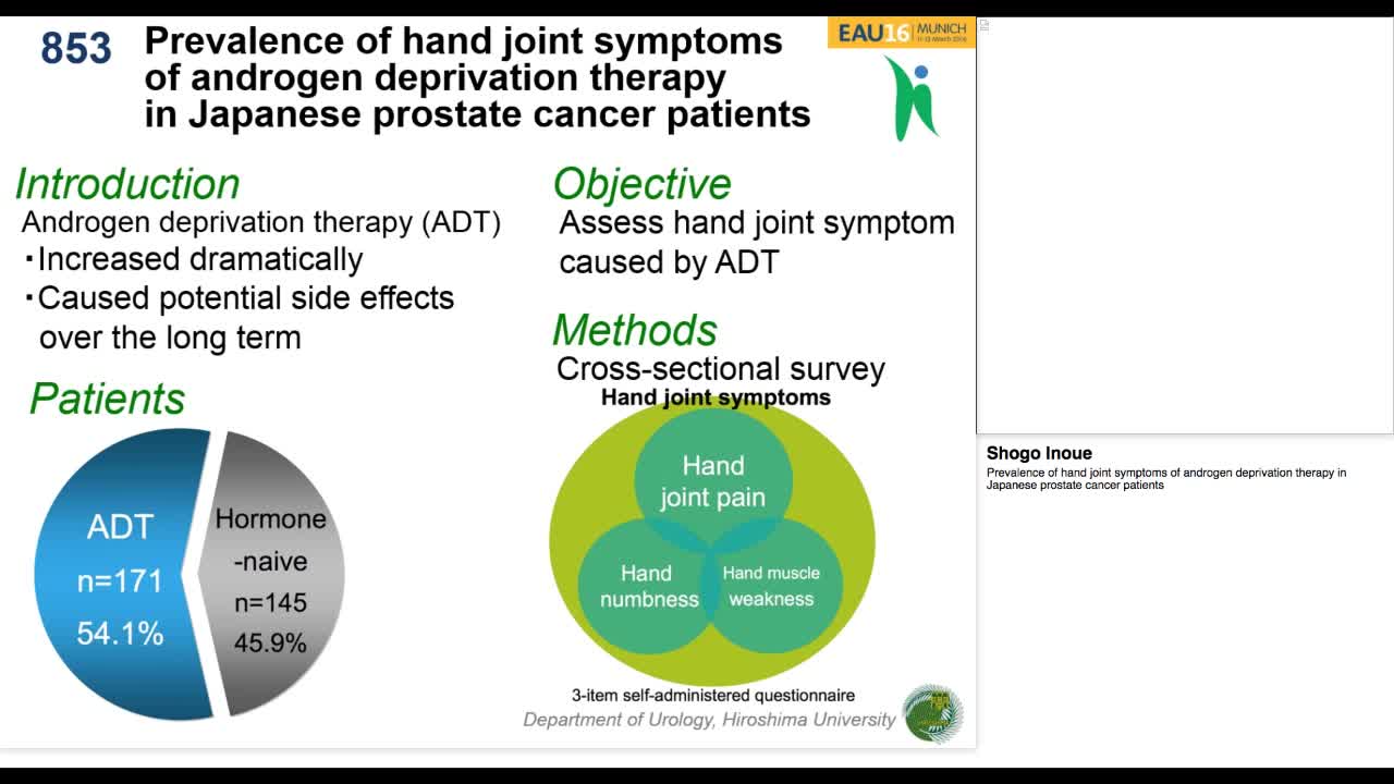 Prevalence of hand joint symptoms of androgen deprivation-