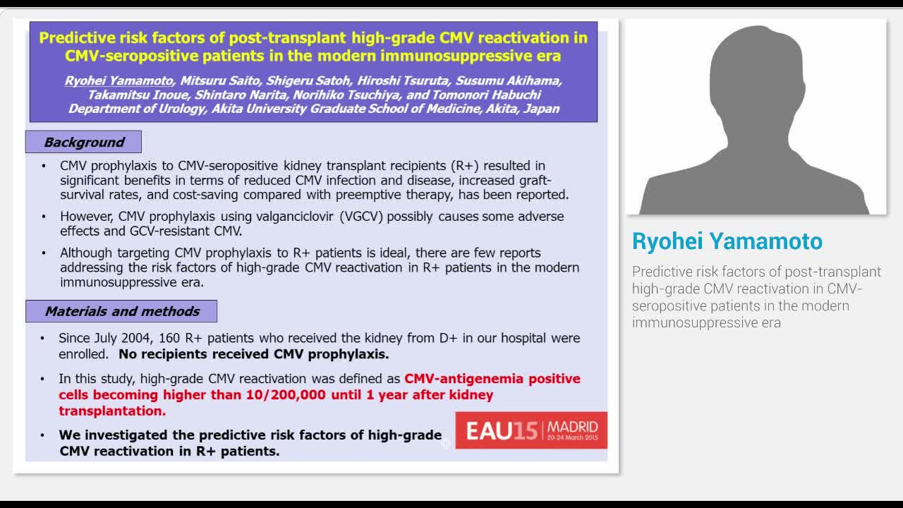 Predictive risk factors of post-transplant high-grade CMV..-