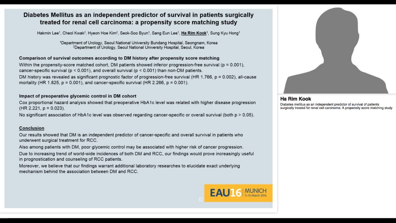 Diabetes mellitus as an independent predictor of survival-