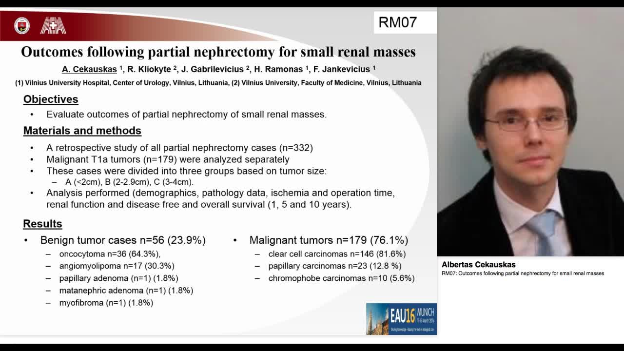 RM07, Outcomes following partial nephrectomy for small re-
