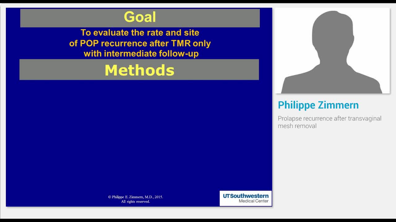 Prolapse recurrence after transvaginal mesh removal