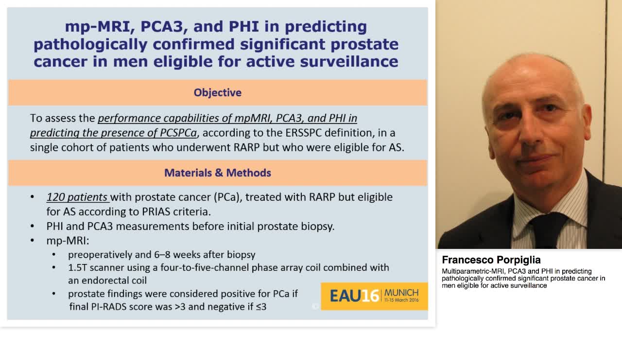 Multiparametric-MRI, PCA3 and PHI in predicting pathologi-