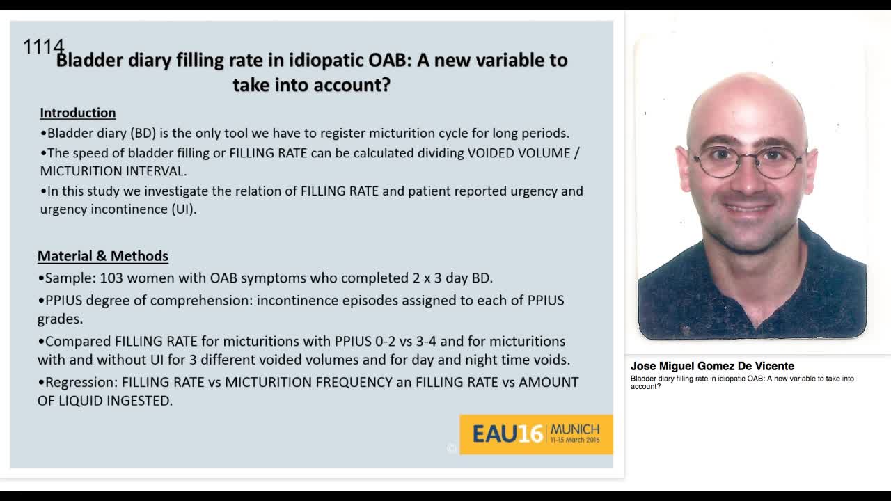 Bladder diary filling rate in idiopatic OAB, A new variab-