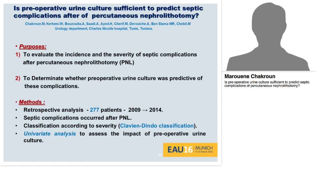 Is pre-operative urine culture sufficient to predict sept-