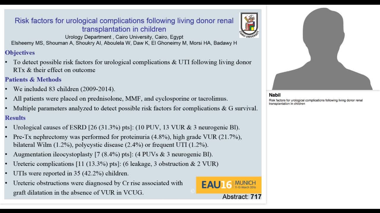 Risk factors for urological complications following livin-