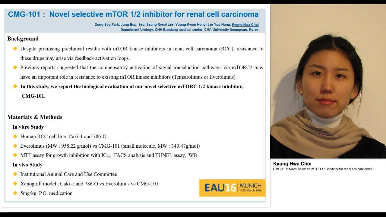 CMG-101, Novel selective mTOR 1-2 inhibitor for renal cel-