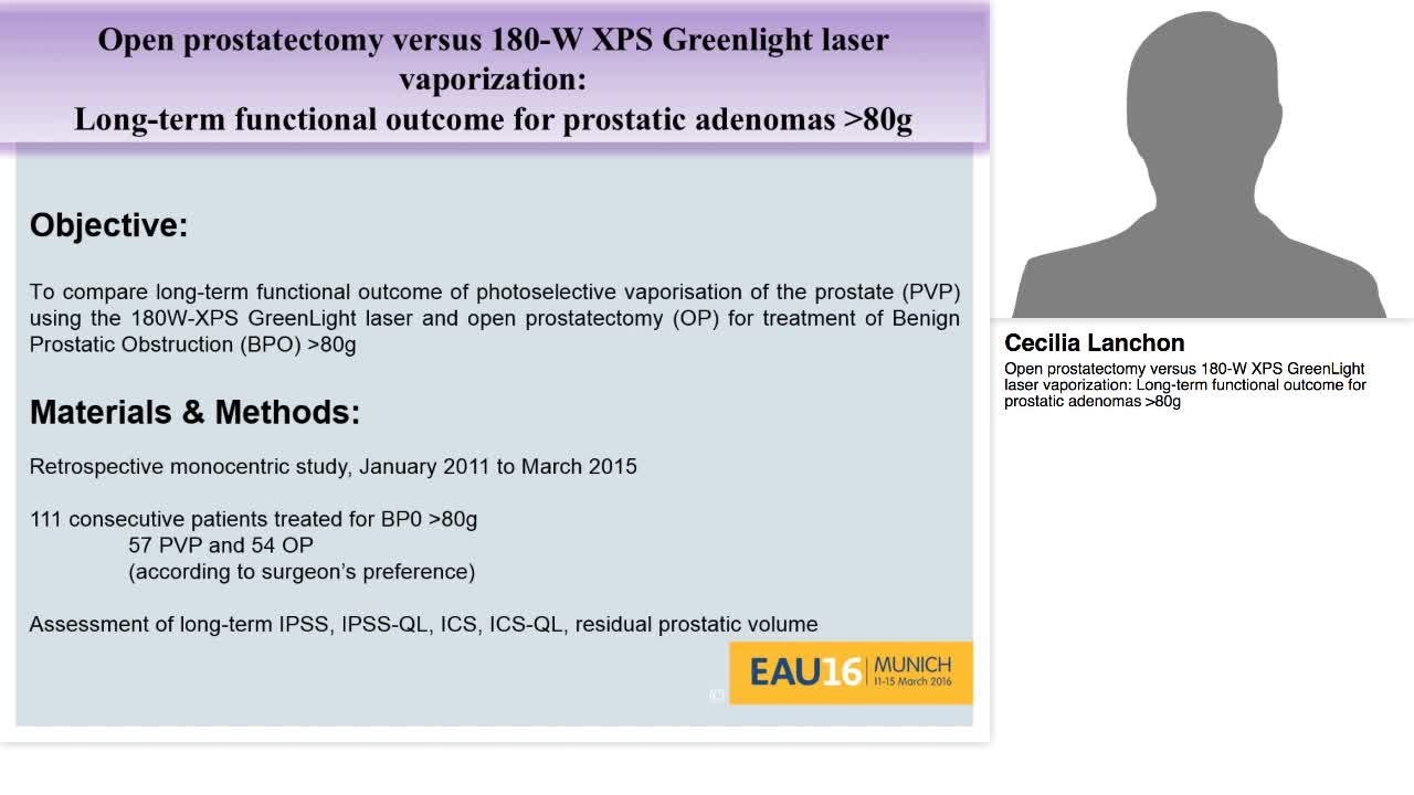 Open prostatectomy versus 180-W XPS GreenLight laser vapo-