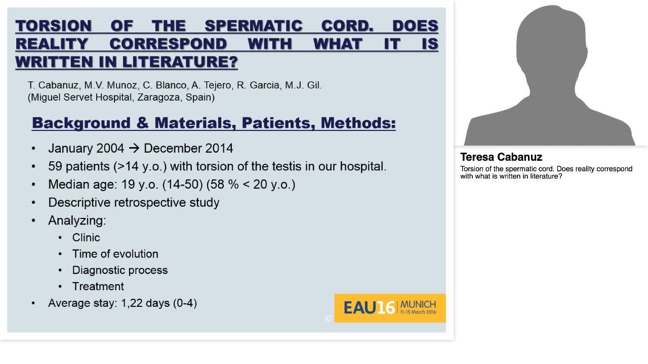Torsion of the spermatic cord. Does reality correspond wi-